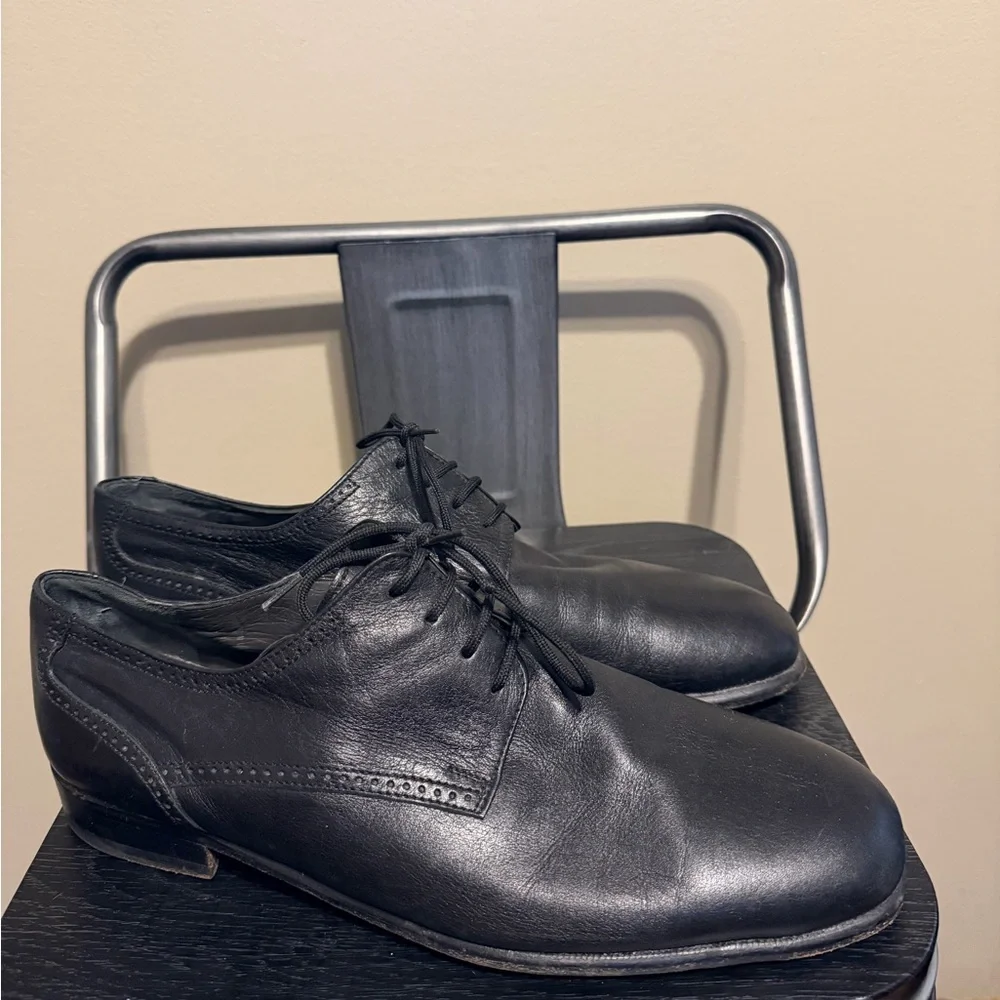 Alfeo Pisani Venezia Black Italian Leather Oxford Dress Shoes 9.5